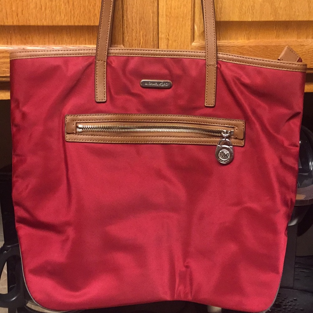 Red Michel Kors tote nylon bag  1 day sale